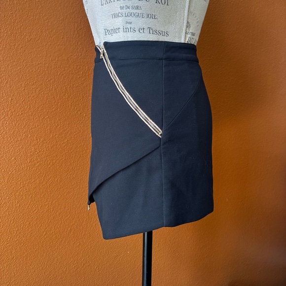 Three Floor Black “Yea Yea Yea”Asymmetrical Zipper Mini Skirt Size 0 EUC! - Picture 5 of 10